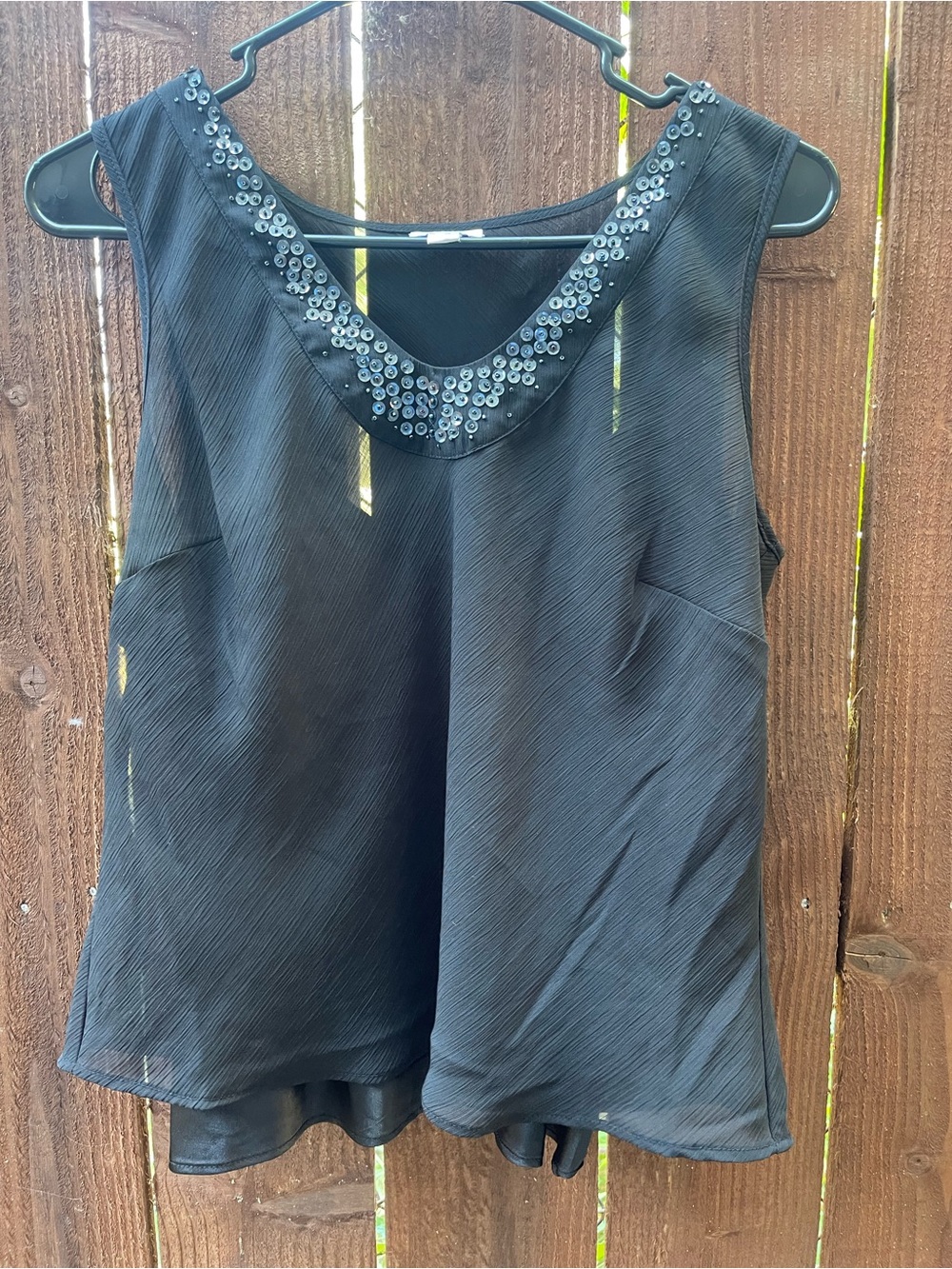 Cute Apt. 9 Sheer Sequin Neckline Elegant Gothic Summer Flowy Top Sz Small